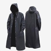 雨衣黑色长款全身外套便携式上衣，防水雨披男士，大码加大加厚风衣款