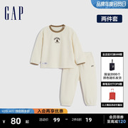 Gap男幼童冬季LOGO摇粒绒睡衣睡裤儿童运动套装柔软家居服890128