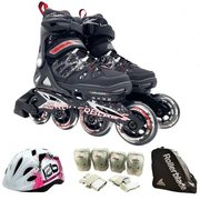 进口rollerbladealu儿童，可调直排轮滑鞋溜冰旱冰，专业套装青少年