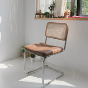 咖啡厅金属微水泥风格ZAKKA铁艺头层牛皮餐厅椅子办公椅混用椅子