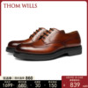 ThomWills固特异商务休闲男鞋手工擦色正装德比鞋布洛克雕花皮鞋