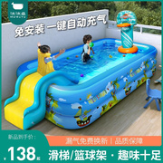 2024充气游泳池家用婴，儿童宝宝户外加厚游泳桶，小孩大人滑梯大
