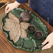 毅珊干泡台茶盘禅意创意日式紫砂，储水式小型茶台办公功夫茶
