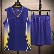 篮球服男冰丝速干夏季运动背心，套装青少年2024款晨跑训练球服男款