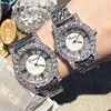 蒂米妮时尚锆石女士手表银色罗马个性不锈钢表带腕表时装水钻女表