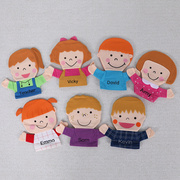 手偶玩具英语人物组合手指玩偶套指偶手套婴儿布娃娃幼儿园阅读区