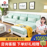红橡木实木沙发带抽屉简约现代中式贵妃，沙发组合客厅家具储物欧式