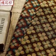 色织粗纺厚提花沙发布服装包包面料秋冬涤棉混纺几何花朵提花布料