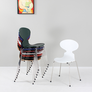 高梵家具 蚂蚁椅ant chair原版复刻北欧经典曲木餐椅叠放简约时尚
