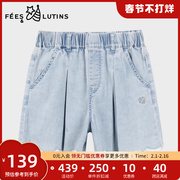 菲丝路汀FEES&LUTINS童装 女童夏季款短裤舒适休闲风薄牛仔五分裤