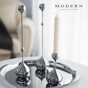 北欧浪漫氛围感ins水滴烛台，金属摆件蜡烛台婚庆样板房家居装饰品