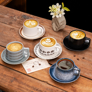 复古陶瓷咖啡杯碟套装下午茶，杯子简约家用早餐牛奶，花茶杯高档精致