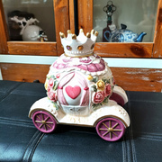玫瑰花车陶瓷可爱存钱储钱罐储蓄罐家居装饰品摆件欧式浮雕