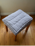简约现代纯色棉麻透气防尘装饰凳子套松紧套坐垫椅垫布艺布料定制