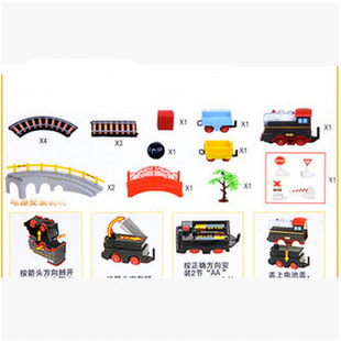 潮流儿童玩具立昕电动轨道车，单层带上坡小桥小火车玩具