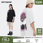 Eptison夏季趣味搞怪男孩潮流230G小众嘻哈3D印花T恤宽松休闲
