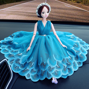 汽车内载摆件创意个性可爱装饰时尚女婚纱卡通公主娃娃手工