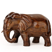 红木雕刻工艺品大象摆件，20cm实木质大象新中式客厅玄关木象一对