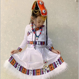 藏族服装儿童藏族舞蹈演出服，男童少数民族服装，女童蒙古舞蹈表演服