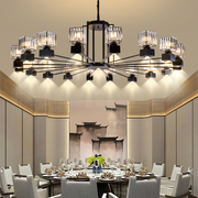 新中式大餐厅吊灯水晶灯带射灯餐饮饭店酒店大堂包厢会所包间吊灯