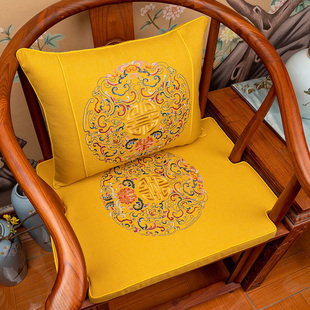 新中式坐垫红木沙发垫圈椅皇宫，椅加厚海绵，实木茶椅官帽太师椅椅垫