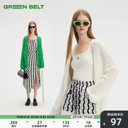 GREEN BELT开衫针织外套女宽松休闲夏天外搭薄款慵懒风镂空罩衫