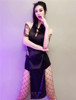 演出服酒吧DS爵士舞服装领舞服性感DJ夜店中国风改良黑色旗袍