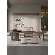 新中式实木茶桌椅组合禅意功夫，茶台办公室茶室泡，茶桌黑胡桃木家具