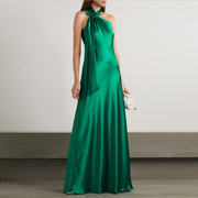 绿色晚礼服鱼尾长裙，2023时尚名媛派对，酒会晚宴年会连衣裙优雅
