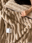 兔毛绒毛毯秋冬毯子牛奶珊瑚绒，午睡办公室沙发盖毯床上用加厚双层