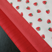 popohouse红色草莓水玉纯色提花纯棉布料衬衫连衣裙，服装面料diy