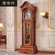 德国赫姆勒红木落地钟客厅欧式别墅机械座钟中式复古立式钟表摆钟