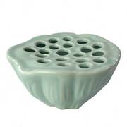 莲蓬花器青釉陶瓷小花器花瓶禅意中式插花碗器皿创意底座日式花盘