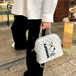 小众设计韩国2023春夏背包时尚卡通双肩包斜挎包史努比贝壳包