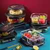 日式饭盒上班族分隔型餐盒，便当盒玻璃可微波炉加热大容量学生带饭