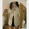 米白色西装外套女2024春季韩版设计感小众，时尚气质通勤小西服