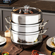 304不锈钢蒸锅家用多层多功能，蒸笼电磁炉闷罐，蒸煮一体锅炖汤专用