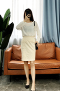 黛系列夏季女装裙子韩版高腰包臀裙开叉半身中裙A1405H