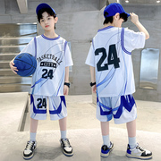 儿童篮球服套装男童小学生小孩24号科比球衣速干训练比赛运动球服