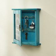 zakka实木玄关收纳门口钥匙盒，中式挂钥匙，壁挂箱创意墙饰置物架