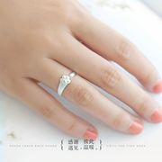 原创纯银戒指女学生猫爪创意猫咪日韩国简约食指开口活口小指尾戒