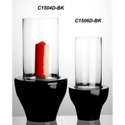 玻大璃烛台黑色复古典欧式落地客厅工艺摆件别墅会所样板房