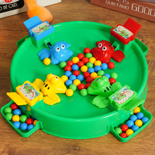 儿童青蛙吃豆豆玩具男孩二人对战亲子互动桌面益智游戏，3到6一13岁