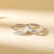 原创缠绵情侣对戒925纯银戒指一对款小众设计男女刻字情人节礼物