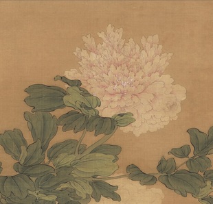 明樊圻 设色牡丹图 古代名家花卉牡丹画国画竖幅微喷装饰临摹学习