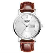防水品牌男士手表商务，简约瑞士钢带，石英表日历精钢皮带国产腕表