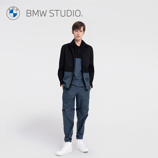 BMW Studio宝马男装夏季工装裤宽松直筒潮牌男士裤子