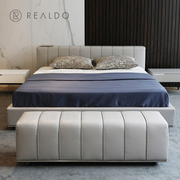 REALDO意式皮床真皮床1.5米1.8米主卧双人床现代简约轻奢高靠婚床