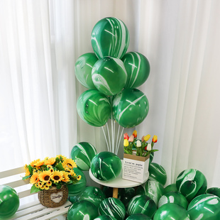 小清新牛油果橄榄绿色，乳胶气球加厚儿童生日，布置森系学校开业装饰