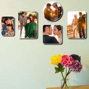 高档相框组合照片墙免打孔客厅墙面装饰简约创意实木免钉婚纱照挂